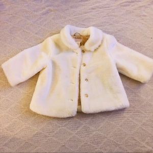 Faux fur baby girl jacket